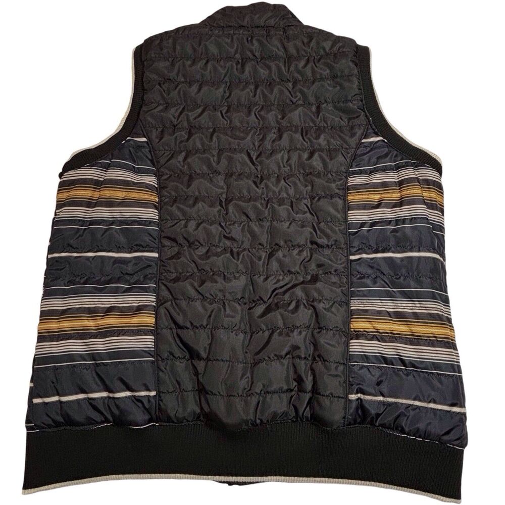 Cinch Reversible Quilted Full Zip Vest Women's XXL Black Tan Striped Cowgirl - Picture 6 of 11